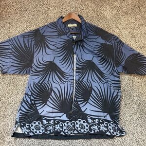 Tommy Bahama Navy and Black Silk Shirt